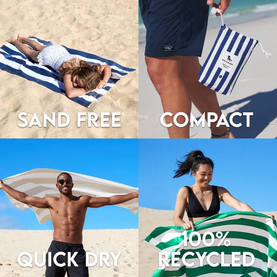 Dock & Bay Strandhandtuch - Schnell trocknende Mikrofaser, ohne Sand - Kompakt, Leicht - 100% recycelt - Inklusive Beutel - Cabana - Ipanema Orange, Extra Large (200x90cm, 78x35)