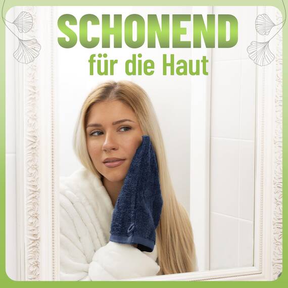 NatureMark 10x Waschhandschuhe aus Frottee 100% Baumwolle – Weich und Robust, Ideal für die tägliche Pflege und Gäste – Navy blau, 15x21 cm