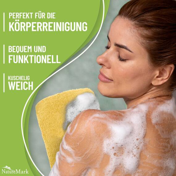 NatureMark 10x Waschhandschuhe aus Frottee 100% Baumwolle – Weich und Robust, Ideal für die tägliche Pflege und Gäste – Gelb, 15x21 cm