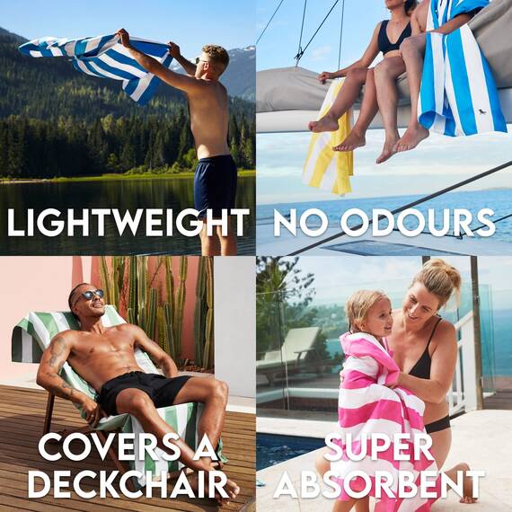 Dock & Bay Strandtuch - schnell trocknend, sandfrei - kompakt, leicht - 100 % recycelt - inklusive Tasche - Cabana Light - Lombok Lilac - Large (160x90cm, 63x35")