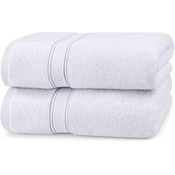 Utopia Towels - 2er-Pack Badetücher Set Premium 100% ringgesponnene Baumwolle 69 x 137 cm Handtücher, sehr saugfähig, weiches Gefühl Duschtücher (Weiß)