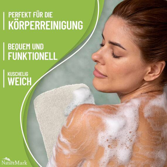 NatureMark 10x Waschhandschuhe aus Frottee 100% Baumwolle – Weich und Robust, Ideal für die tägliche Pflege und Gäste – Natur/Creme, 15x21 cm