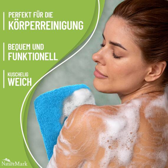 NatureMark 10x Waschhandschuhe aus Frottee 100% Baumwolle – Weich und Robust, Ideal für die tägliche Pflege und Gäste – Türkis, 15x21 cm