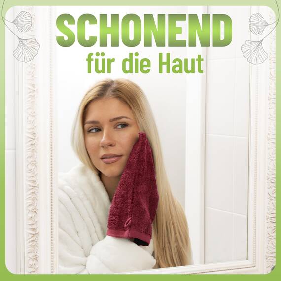 NatureMark 10x Waschhandschuhe aus Frottee 100% Baumwolle – Weich und Robust, Ideal für die tägliche Pflege und Gäste – Bordeaux Rot, 15x21 cm