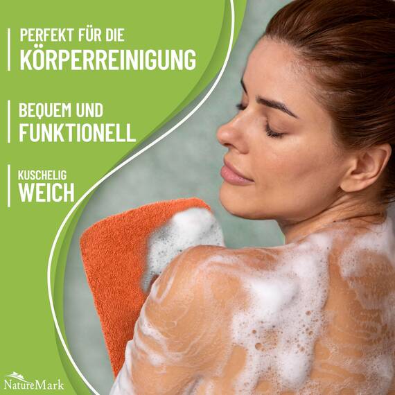 NatureMark 10x Waschhandschuhe aus Frottee 100% Baumwolle – Weich und Robust, Ideal für die tägliche Pflege und Gäste – Terrakotta, 15x21 cm