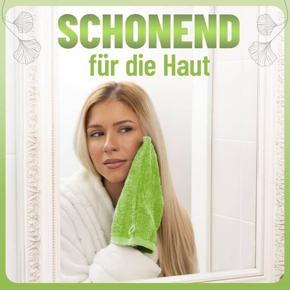 NatureMark 10x Waschhandschuhe aus Frottee 100% Baumwolle – Weich und Robust, Ideal für die tägliche Pflege und Gäste – Anthrazit/Apfelgrün 15x21 cm