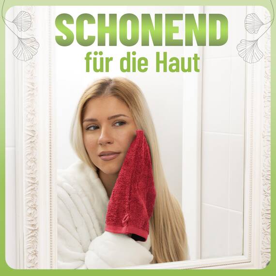NatureMark 10x Waschhandschuhe aus Frottee 100% Baumwolle – Weich und Robust, Ideal für die tägliche Pflege und Gäste – Rot, 15x21 cm