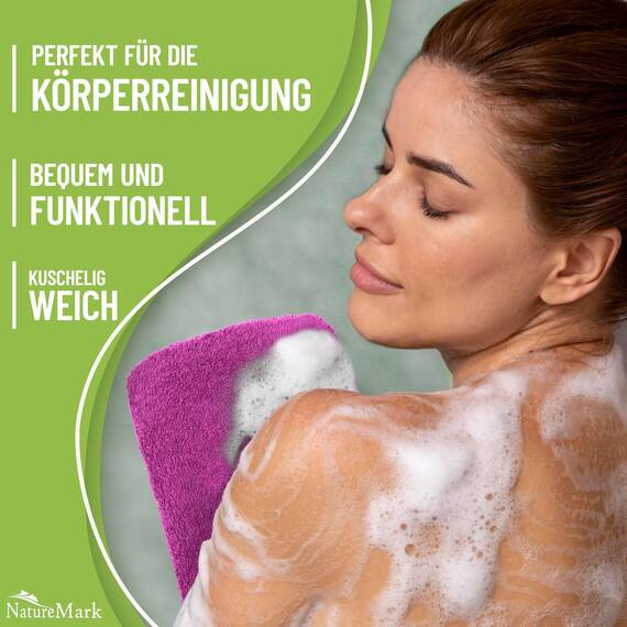 NatureMark 10x Waschhandschuhe aus Frottee 100% Baumwolle – Weich und Robust, Ideal für die tägliche Pflege und Gäste – Pink, 15x21 cm