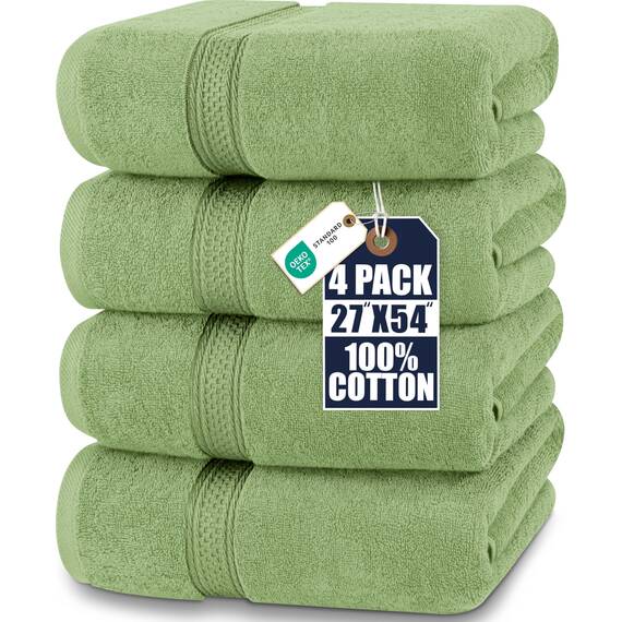 Utopia Towels - 4er-Pack Badetücher Set Premium 100% ringgesponnene Baumwolle 69 x 137 cm Handtücher, sehr saugfähig, weiches Gefühl Duschtücher (Salbeigrün)