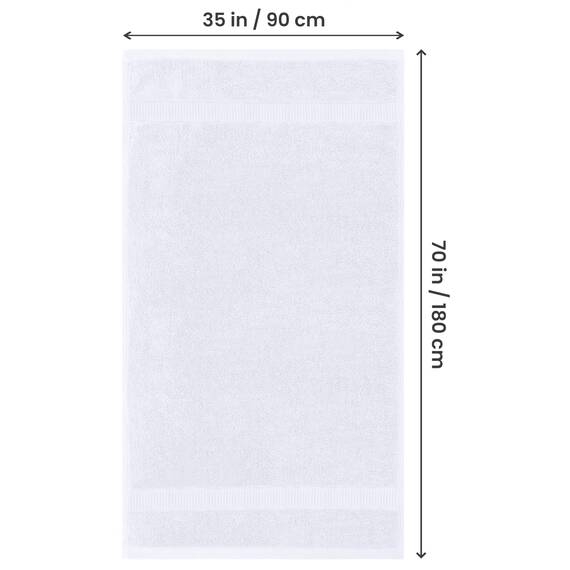 Utopia Towels - 2er Badetücher Groß aus Baumwolle mit Aufhänger, Saunatücher,Badehandtücher Groß, Handtücher 90 x 180 cm (Weiß)