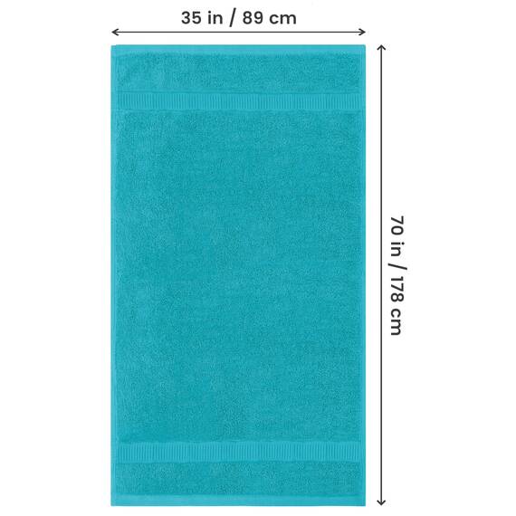 Utopia Towels - 2er Badetücher Groß aus Baumwolle mit Aufhänger, Saunatücher,Badehandtücher Groß, Handtücher 90 x 180 cm (Türkis)