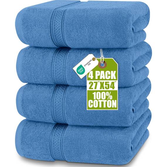 Utopia Towels - 4er-Pack Badetücher Set Premium 100% ringgesponnene Baumwolle 69 x 137 cm Handtücher, sehr saugfähig, weiches Gefühl Duschtücher (Elektroblau)