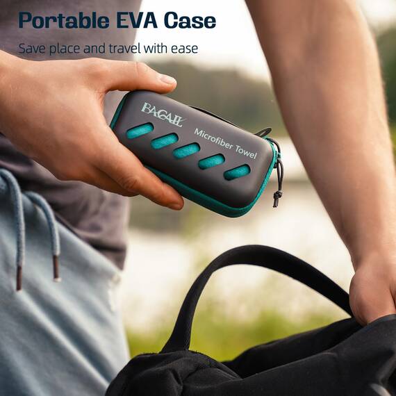 BAGAIL Mikrofaser Handtuch - Kompakt, Ultra Leicht, Schnelltrocknend - Microfaser Handtücher mit Atmungsaktive Eva Box - Perfekte Sporthandtuch, Strandhandtuch, Reisehandtuch und Badehandtücher