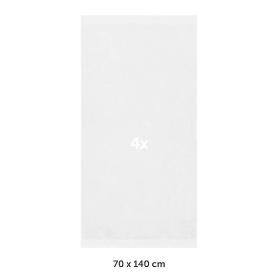 Blumtal Premium Frottier Handtücher Set 4 teilig 100% Baumwolle - Oeko-TEX zertifizierte Badetücher 70x140 cm (4X) - saugstarke Handtücher waschbar 60 °C - Duschhandtuch 70x140 Weiß