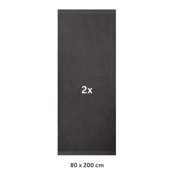 Blumtal Premium Frottier Handtücher Set 2 teilig 100% Baumwolle - Oeko-TEX zertifiziertes Towel 2X (50x100 cm) - Ultra saugstarkes Frottier Handtücher Set waschbar °60 - Handtücher Anthrazit