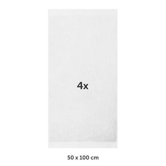 Blumtal Premium Frottier Handtücher Set 4 teilig 100% Baumwolle - Oeko-TEX zertifiziertes Towel 4X (50x100 cm) - Ultra saugstarkes Frottiertücher Set waschbar °60 - Handtücher Weiß
