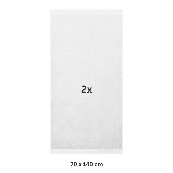 Blumtal Premium Frottier Handtücher Set 2 teilig 100% Baumwolle - Oeko-TEX zertifiziertes Badetuch 2X (70x140 cm) - Ultra saugstarkes Frottiertücher Set waschbar °60 - Handtücher Weiß