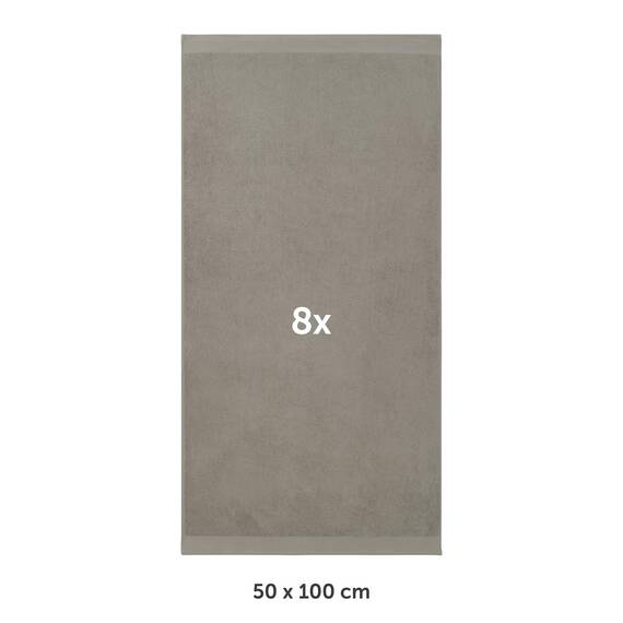 Blumtal Premium Frottier Handtücher Set 8 teilig 100% Baumwolle - Oeko-TEX zertifiziertes Handtuch 50x100 cm (8X) - saugstarke Handtücher waschbar bei 60 °C - Handtuch Grau