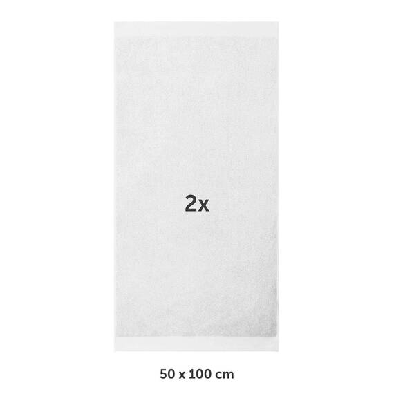 Blumtal Premium Frottier Handtücher Set 2 teilig 100% Baumwolle - Oeko-TEX zertifiziertes Towel 2X (50x100 cm) - Ultra saugstarkes Frottiertücher Set waschbar °60 - Handtücher Weiß