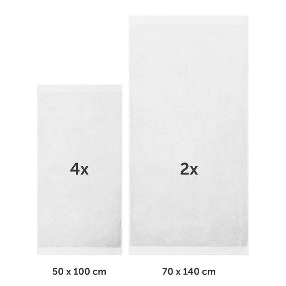 Blumtal Premium Frottier Handtücher Set 4 teilig 100% Baumwolle - Oeko-TEX zertifiziertes Badetuch 2X (70x140 cm) + Towel 4X (50x100 cm) - Ultra saugstarkes Frottiertücher Set - Handtücher Weiß