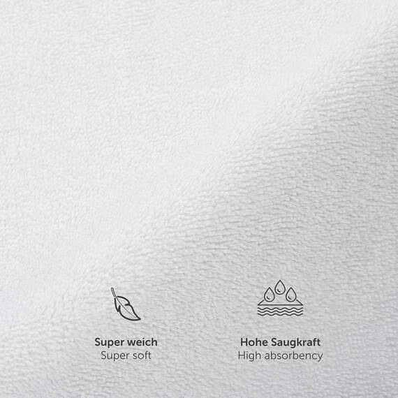 Blumtal Premium Frottier Handtücher Set 2 teilig 100% Baumwolle - Oeko-TEX zertifiziertes Badetuch 2X (70x140 cm) - Ultra saugstarkes Frottiertücher Set waschbar °60 - Handtücher Weiß