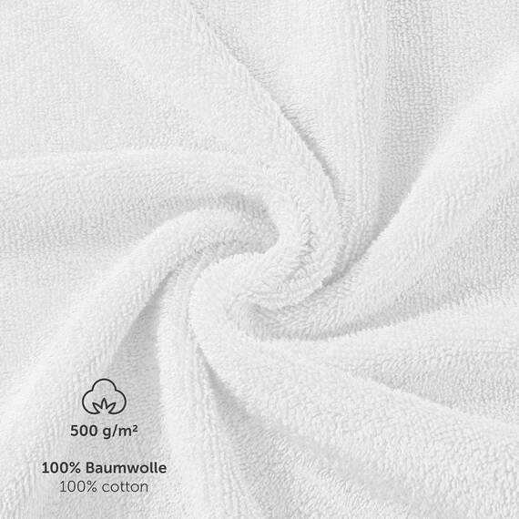 Blumtal Premium Frottier Handtücher Set 4 teilig 100% Baumwolle - Oeko-TEX zertifiziertes Badetuch 2X (70x140 cm) + Towel 2X (50x100 cm) - Ultra saugstarkes Frottiertücher Set - Handtücher Weiß