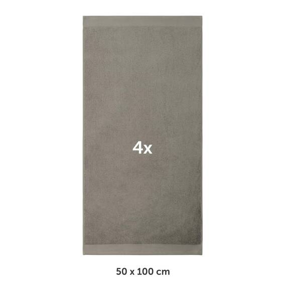 Blumtal Premium Frottier Handtücher Set 4 teilig 100% Baumwolle - Oeko-TEX zertifiziertes Towel 4X (50x100 cm) - Ultra saugstarkes Frottier Handtücher Set waschbar °60 - Handtücher Grau