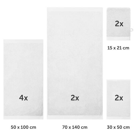 Blumtal Premium Frottier Handtücher Set 10 teilig 100% Baumwolle - Oeko-TEX zert. Badetuch 2X (70x140 cm) + Handtuch 4X (50x100 cm) + Gästehandtuch 2X (30x30 cm) + Waschlappen 2X (15x20 cm) - Weiß
