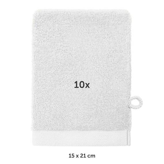 Blumtal Premium Frottier Waschlappen Set 10 teilig 100% Baumwolle - Oeko-TEX zertifizierte Waschlappen 10x (15x20 cm) - Ultra saugstarkes Frottier Seiftücher Set waschbar °60 - Seiflappen Weiß