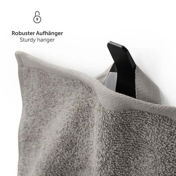 Blumtal Premium Frottier Handtücher Set 2 teilig 100% Baumwolle - Oeko-TEX zertifiziertes Badetuch 2X (70x140 cm) - Ultra saugstarkes Frottier Handtücher Set waschbar °60 - Handtücher Grau