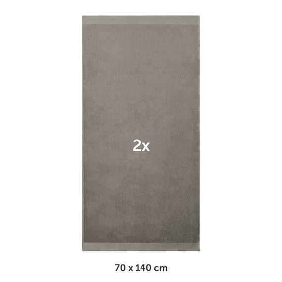 Blumtal Premium Frottier Handtücher Set 2 teilig 100% Baumwolle - Oeko-TEX zertifiziertes Badetuch 2X (70x140 cm) - Ultra saugstarkes Frottier Handtücher Set waschbar °60 - Handtücher Grau