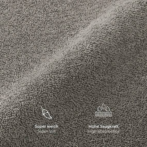 Blumtal Premium Frottier Handtücher Set 4 teilig 100% Baumwolle - Oeko-TEX zertifiziertes Towel 4X (50x100 cm) - Ultra saugstarkes Frottier Handtücher Set waschbar °60 - Handtücher Grau