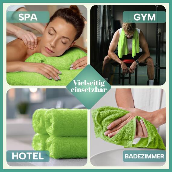 NatureMark 8 Handtücher Set - 100% Baumwolle - Saugfähige und langlebige Handtücher, Größe 50×100 cm, Apfelgrün