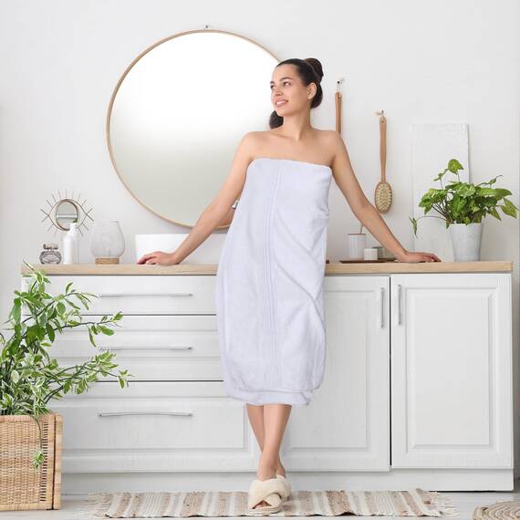 Utopia Towels - 2er Großes Badetuch mit Aufhänger - 100% gekämmte ringgesponnene Baumwolle, sehr saugfähig große Badetücher 90 x 180 cm, hochwertiges Saunatuch (weiß)