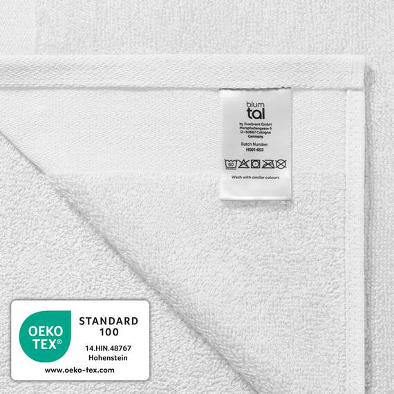 Blumtal Premium Frottier Handtücher Set 4 teilig 100% Baumwolle - Oeko-TEX zertifiziertes Badetuch 2X (70x140 cm) + Towel 4X (50x100 cm) - Ultra saugstarkes Frottiertücher Set - Handtücher Weiß
