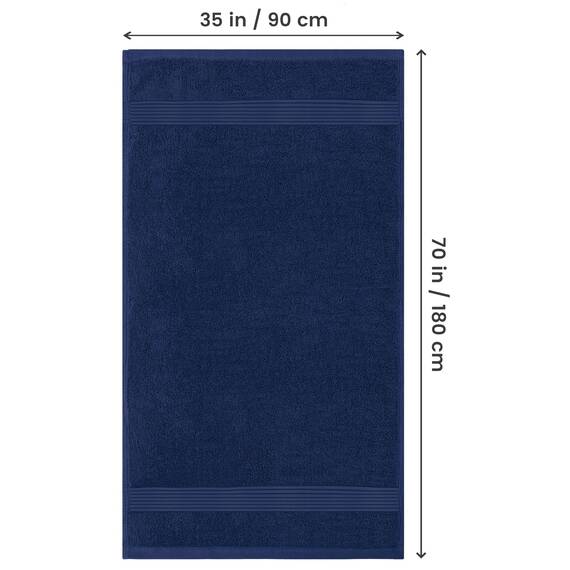 Utopia Towels - 2er Großes Badetuch mit Aufhänger - 100% gekämmte ringgesponnene Baumwolle, sehr saugfähig große Badetücher 90 x 180 cm, hochwertiges Saunatuch (Marineblau)
