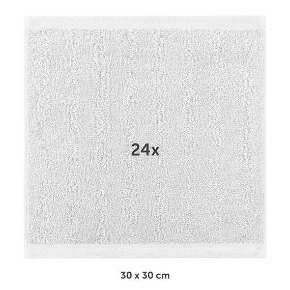 Blumtal Premium Frottier Gästehandtücher Set 24 teilig 100% Baumwolle - Oeko-TEX zertifiziertes Gästehandtuch 24x (30x30 cm) - Ultra saugstarkes Gästetücher Set waschbar °60 - Handtücher Weiß