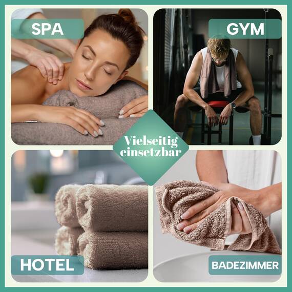 NatureMark 8 Handtücher Set - 100% Baumwolle - Saugfähige und langlebige Handtücher, Größe 50×100 cm, Sand/Beige