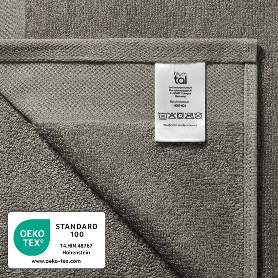 Blumtal Premium Frottier Handtücher Set 4 teilig 100% Baumwolle - Oeko-TEX zertifiziertes Badetuch 2X (70x140 cm) + Towel 4X (50x100 cm) - Ultra saugstarkes Frottiertücher Set - Handtücher Grau