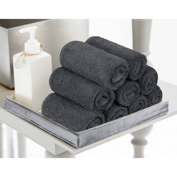 Utopia Towels - 60 Stück Seiftücher, 30x30 cm mit Aufhängeschlaufen, saugfähige Waschlappen zum Abwischen und Reinigen des Gesichts aus 100% Baumwolle (Grau)