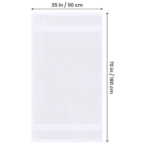 Utopia Towels - 2er Großes Badetuch mit Aufhänger - 100% gekämmte ringgesponnene Baumwolle, sehr saugfähig große Badetücher 90 x 180 cm, hochwertiges Saunatuch (weiß)