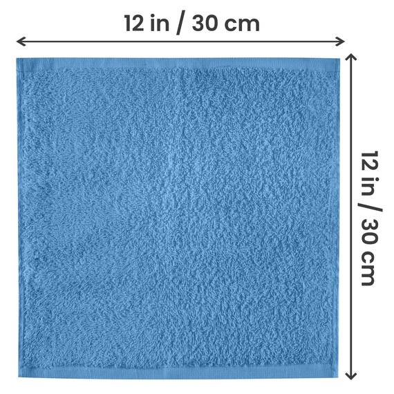 Utopia Towels - 24 Stück Seiftücher, 30x30 cm mit Aufhängeschlaufen, saugfähige Waschlappen zum Abwischen und Reinigen des Gesichts aus 100% Baumwolle (Elektrisch Blau)
