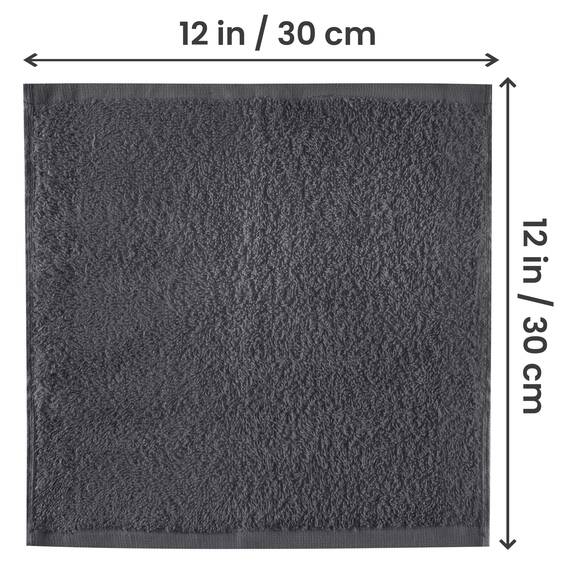 Utopia Towels - 60 Stück Seiftücher, 30x30 cm mit Aufhängeschlaufen, saugfähige Waschlappen zum Abwischen und Reinigen des Gesichts aus 100% Baumwolle (Grau)