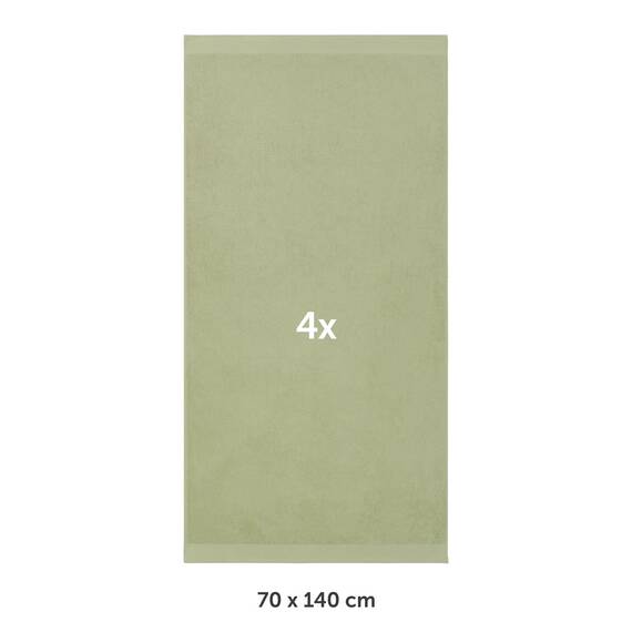 Blumtal Premium Frottier Handtücher Set 4 teilig 100% Baumwolle - Oeko-TEX zertifizierte Badetücher 70x140 cm (4X) - saugstarke Handtücher waschbar bei 60 °C - Handtuch Grün Pastel