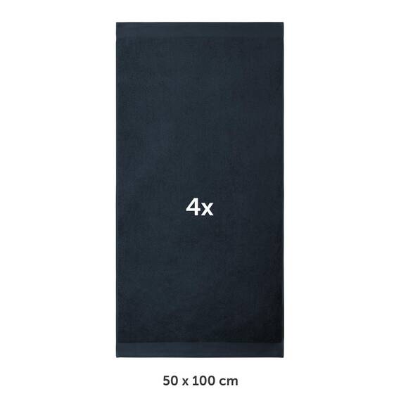 Blumtal Premium Frottier Handtücher Set 4 teilig 100% Baumwolle - Oeko-TEX zertifiziertes Towel 4X (50x100 cm) - Ultra saugstarkes Frottier Handtücher Set waschbar °60 - Handtuch Dunkelblau