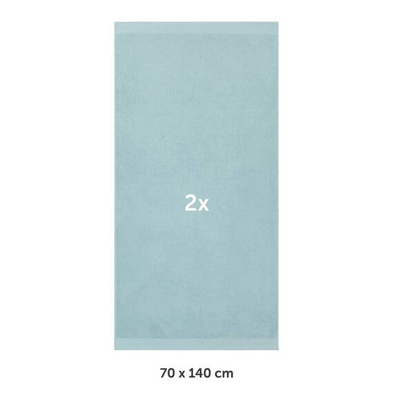 Blumtal Premium Frottier Handtücher Set 2 teilig 100% Baumwolle - Oeko-TEX zertifiziertes Badetuch 2X (70x140 cm) - Ultra saugstarkes Frottiertücher Set waschbar °60 - Handtuch Hellblau