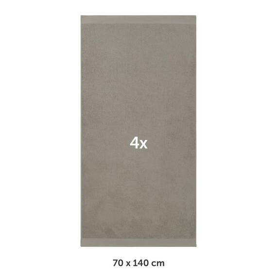 Blumtal Premium Frottier Handtücher Set 4 teilig 100% Baumwolle - Oeko-TEX zertifizierte Badetücher 70x140 cm (4X) - saugstarke Handtücher waschbar 60 °C - Duschhandtuch 70x140 Grau