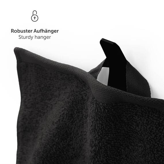 Blumtal Premium Frottier Handtücher Set 4 teilig 100% Baumwolle - Oeko-TEX zertifiziertes Badetuch 2X (70x140 cm) + Towel 4X (50x100 cm) - saugstarkes Frottiertücher Set - Handtücher Schwarz