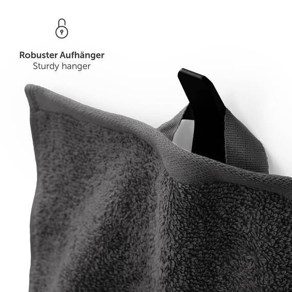 Blumtal Premium Frottier Handtücher Set 4 teilig 100% Baumwolle - Oeko-TEX zertifiziertes Badetuch 2X (70x140 cm) + Towel 2X (50x100 cm) - saugstarkes Frottiertücher Set - Handtücher Anthrazit