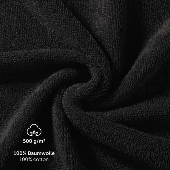 Blumtal Premium Frottier Gästehandtücher Set 24 teilig 100% Baumwolle - Oeko-TEX zertifiziertes Gästehandtuch 24x (30x30 cm) - Ultra saugstarkes Gästetücher Set waschbar °60 - Handtücher Schwarz